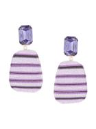 Maryjane Claverol Florence Striped Earrings - Purple