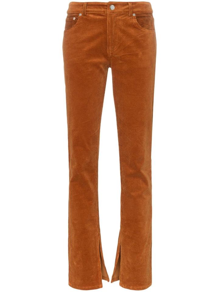 Ganni Ridgewood Slit Hem Corduroy Trousers - Brown