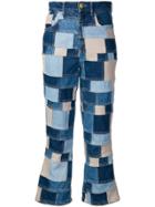 Romeo Gigli Patchwork Cropped Jeans - Blue