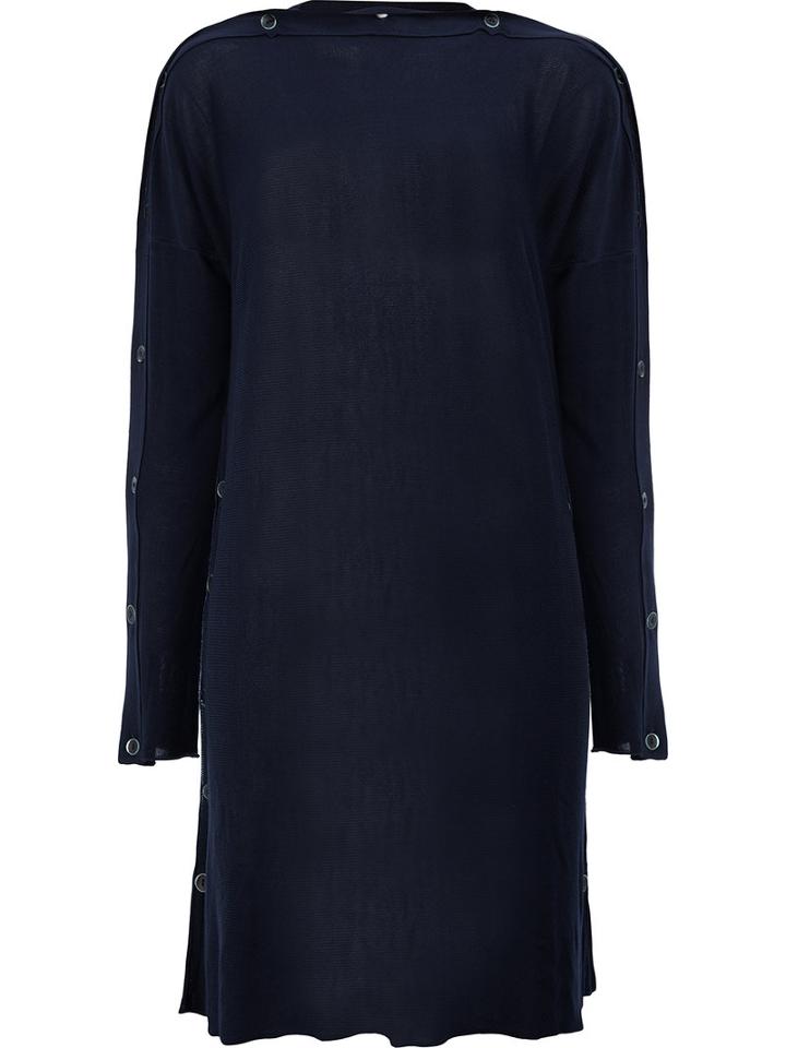 Masnada Button Seam Long Knitted Top, Women's, Size: Medium, Blue, Viscose