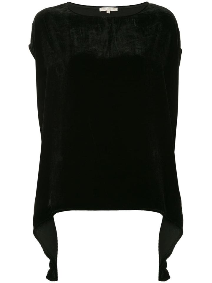 Gold Hawk Draped Cape Top - Black