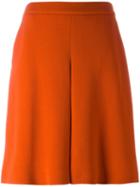 Odeeh A-line Pleated Skirt, Women's, Size: 38, Yellow/orange, Polyester/viscose/virgin Wool