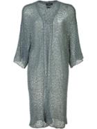 Avant Toi Open Knit Cardi-coat, Women's, Size: Medium, Grey, Silk/cotton