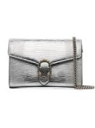 Gucci Dionysus Textured Leather Shoulder Bag - Silver