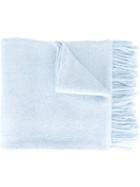 Ami Alexandre Mattiussi Fringed Scarf, Men's, Blue, Polyamide/wool/alpaca