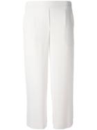 P.a.r.o.s.h. Straight Cropped Trousers, Women's, Size: Xs, White, Polyester