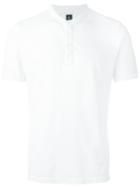 Eleventy Band Collar Polo Shirt, Men's, Size: Xl, White, Cotton
