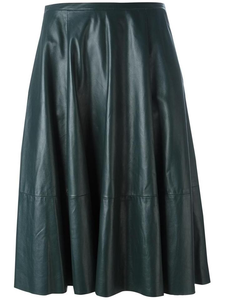 Drome Mid-rise Draped Skirt, Women's, Size: Medium, Green, Leather/cupro