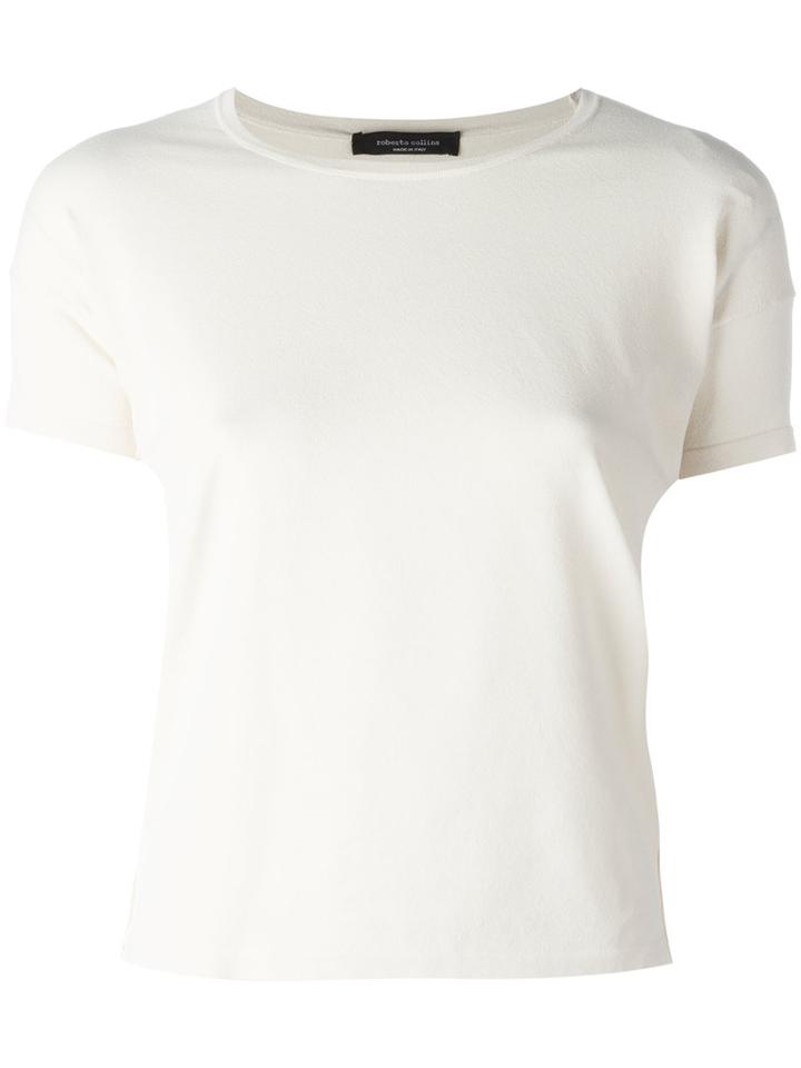 Roberto Collina Plain T-shirt, Women's, Size: Xs, Nude/neutrals, Polyester/viscose