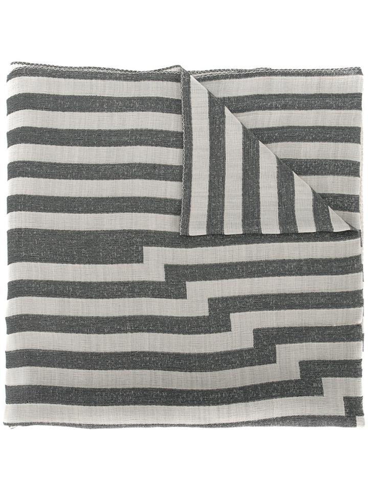 Etro Striped Jacquard Scarf - Grey