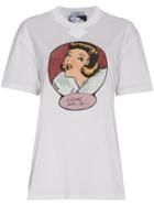Prada Come On In Cartoon T Shirt - White