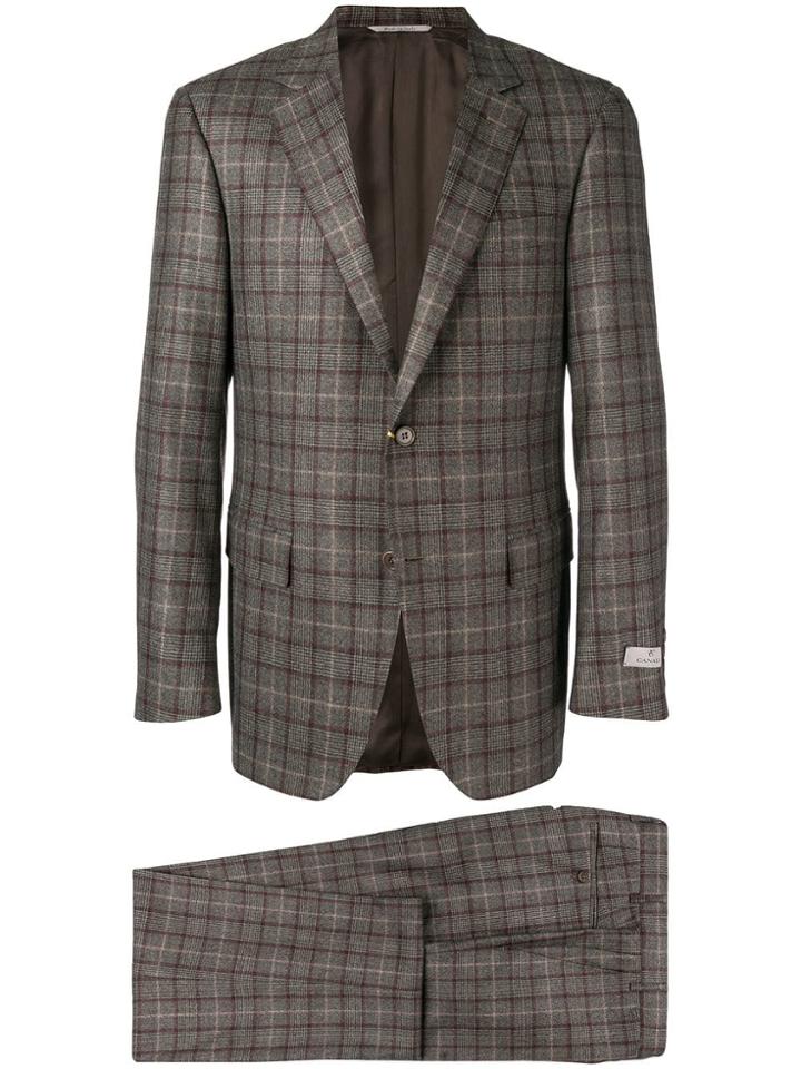 Canali Check Two Piece Suit - Brown