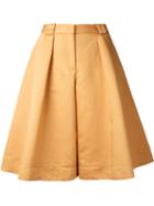 Jil Sander Navy Wide-leg Cropped Trousers, Women's, Size: 42, Yellow/orange, Linen/flax/cotton