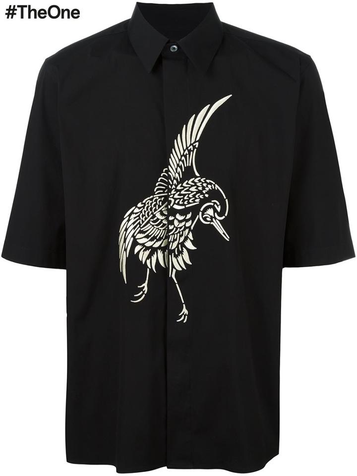 Ports 1961 Embroidered Shirt, Men's, Size: 41, Black, Cotton/polyamide/spandex/elastane
