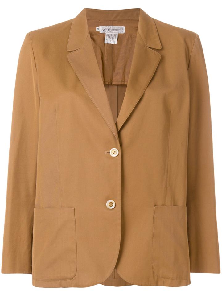 Gucci Vintage Single Breasted Blazer - Brown