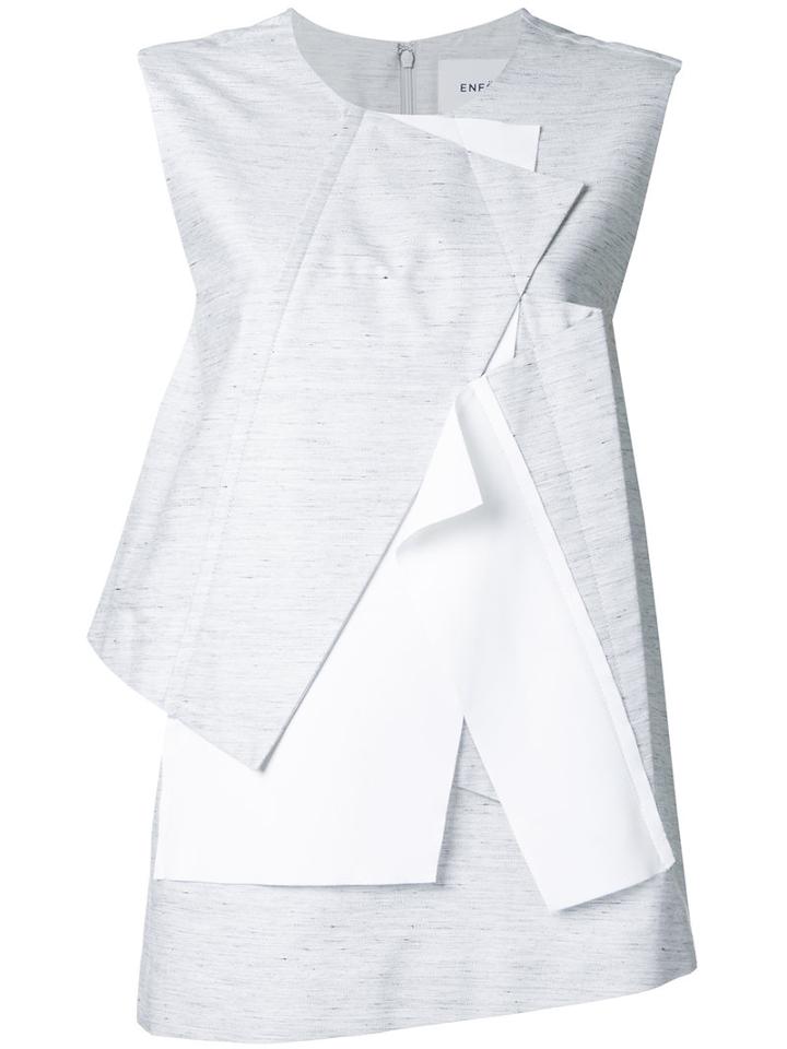 Enföld Multi Folds Top, Women's, Size: 38, Grey, Cotton/polyester/polyurethane/cupro