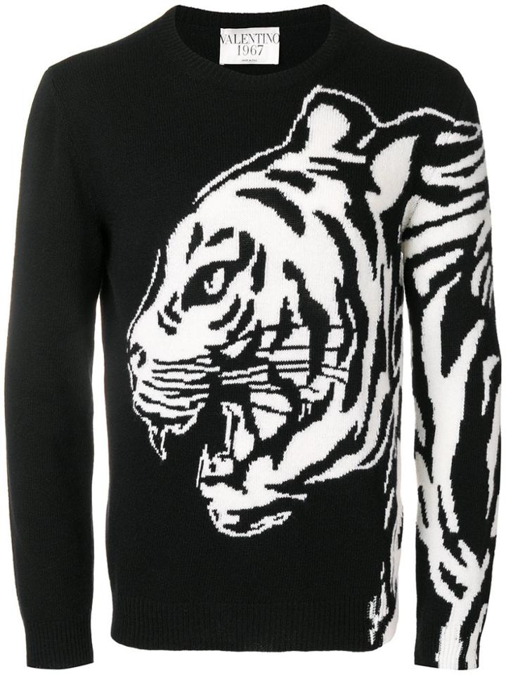 Valentino Tiger Intarsia Sweater - Black