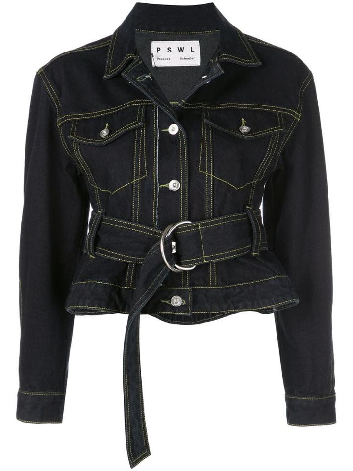 Proenza Schouler Pswl Rigid Denim Jacket - Black