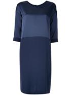 Knott Bi-material Dress - Blue