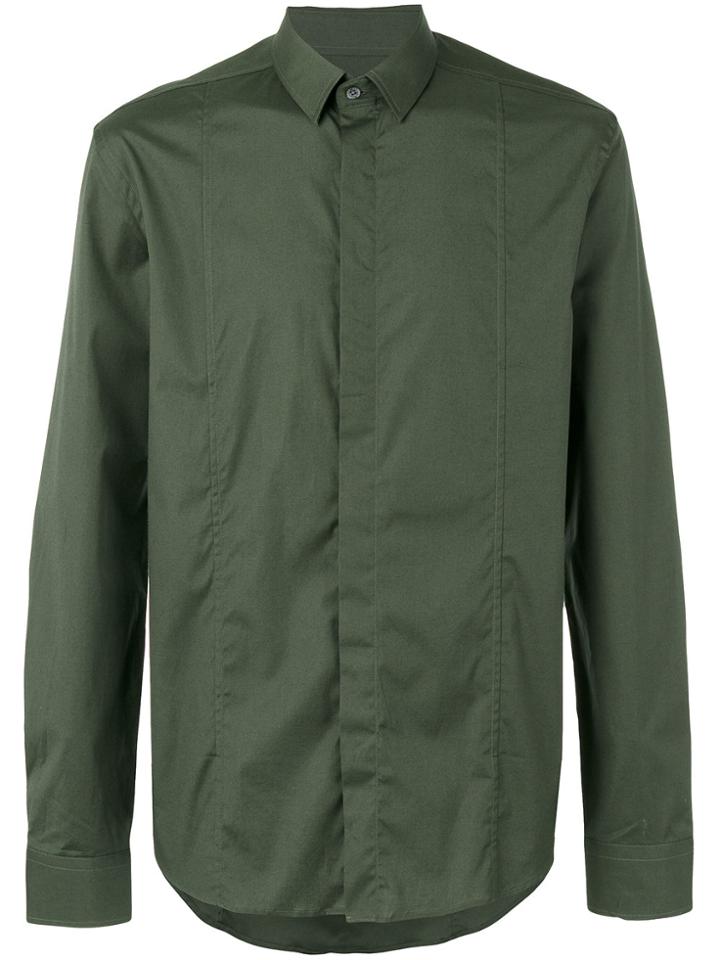 Les Hommes Concealed Fastening Shirt - Green
