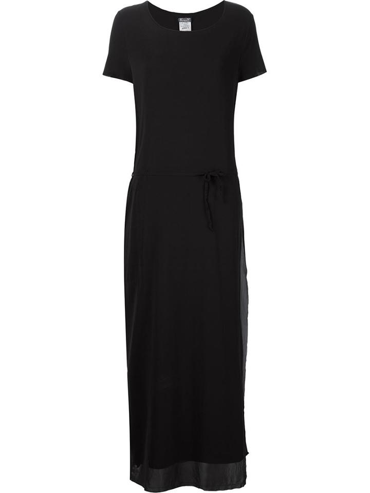Kristensen Du Nord Belted Long Dress, Women's, Size: 0, Black, Cotton/silk/spandex/elastane/cupro
