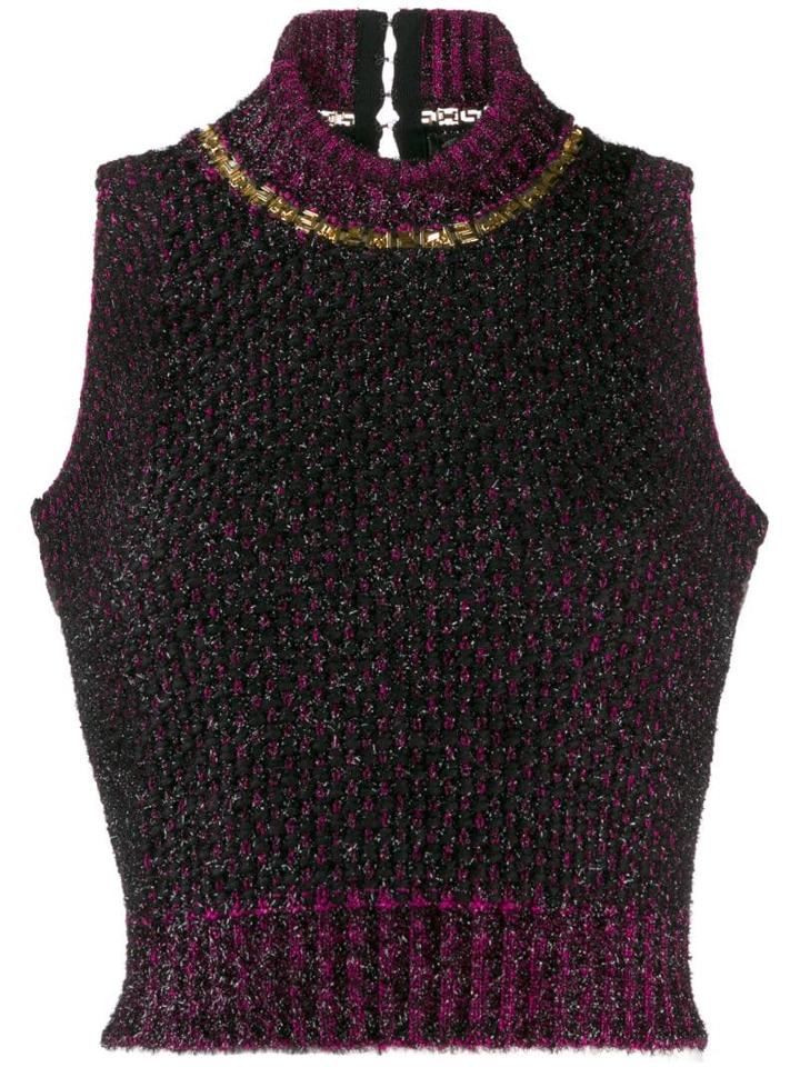 Versace Sleeveless Knitted Top - Black