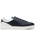 Ea7 Emporio Armani Perforated Texture Lace-up Sneakers - Blue