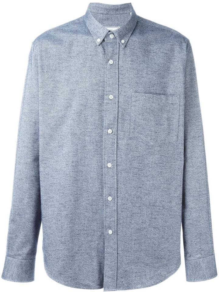 Ami Alexandre Mattiussi Button Down Collar Shirt, Men's, Size: 39, Blue, Cotton