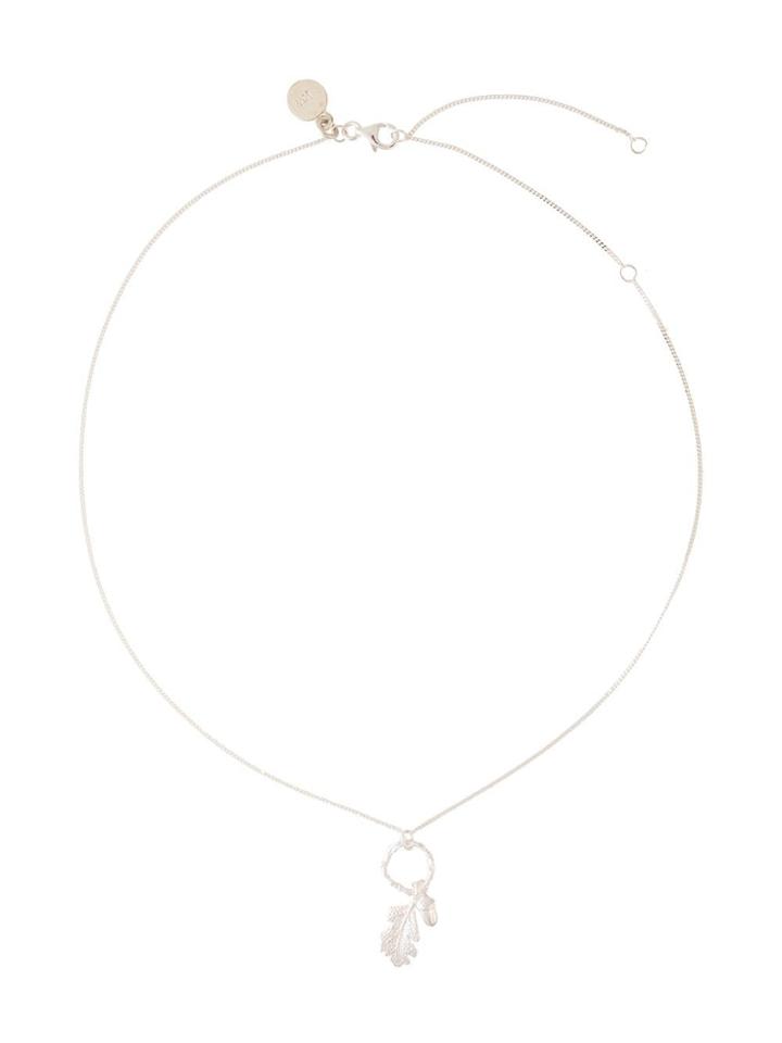 Karen Walker Acorn And Leaf Loop Necklace - Silver