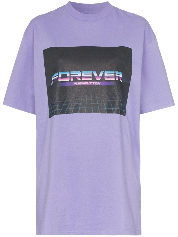 Pushbutton Forever Print T-shirt - Purple