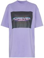 Pushbutton Forever Print T-shirt - Purple