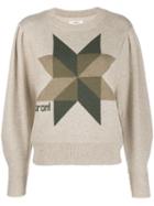 Isabel Marant Étoile Cropped Logo Knit Sweater - Neutrals