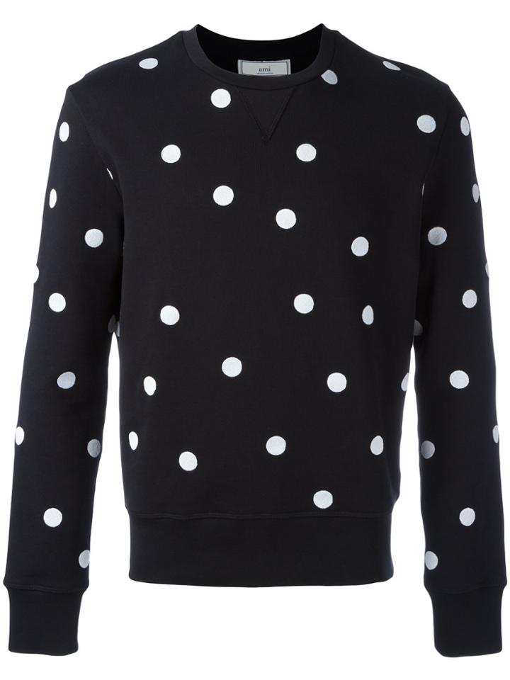 Ami Alexandre Mattiussi Dots Embroidery Sweatshirt - Black