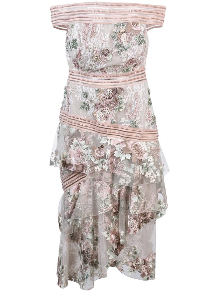 Patbo Peony Print Dress - Nude & Neutrals