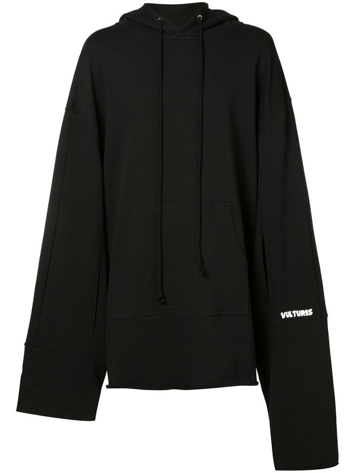 Raf Simons - Asymmetric Cape Hoodie - Men - Cotton - M, Black, Cotton