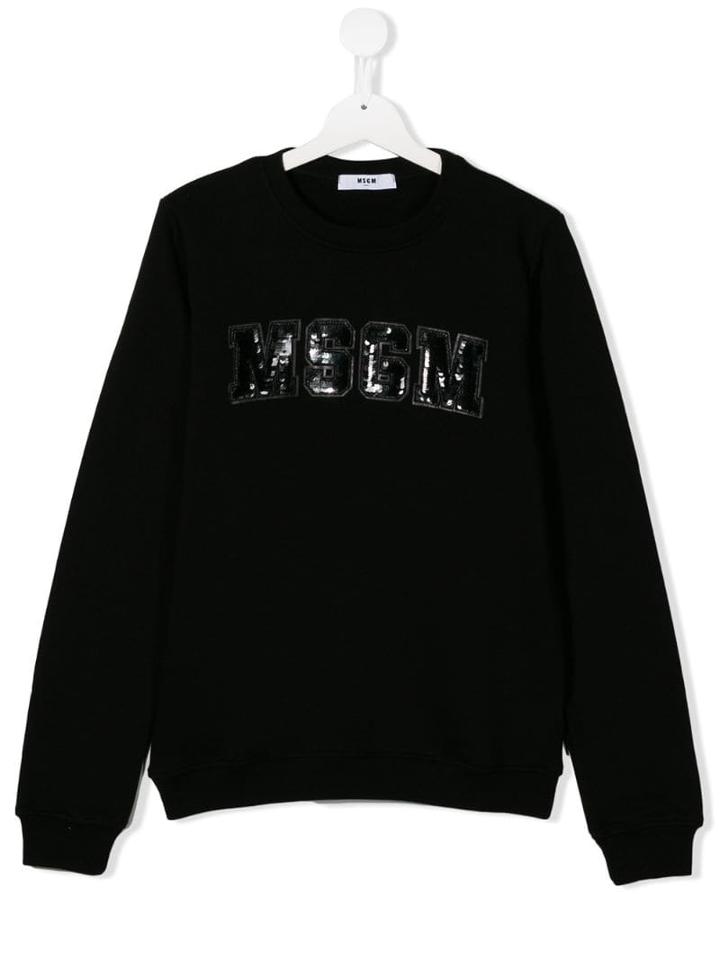 Msgm Kids Teen Sequin Detail Sweatshirt - Black