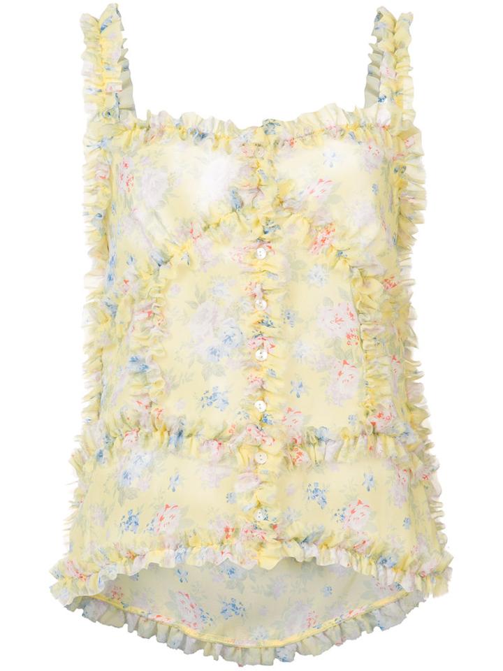 Attico - Floral Tank Top - Women - Silk - 4, White, Silk
