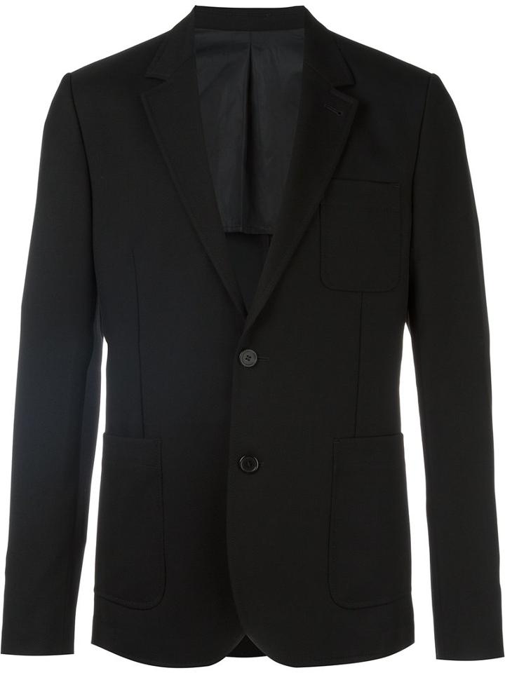 Ami Alexandre Mattiussi - Half Lined 2 Button Jacket - Men - Cotton/cupro - 52, Black, Cotton/cupro