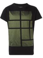 Letasca Square Print T-shirt, Men's, Size: Medium, Black, Cotton