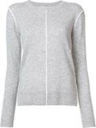 Derek Lam 10 Crosby Crew Neck Jumper, Women's, Size: Large, Grey, Cashmere