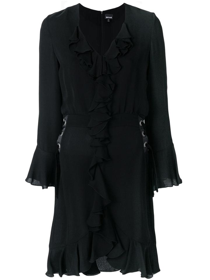 Just Cavalli Ruffled Fitted Dress - Black