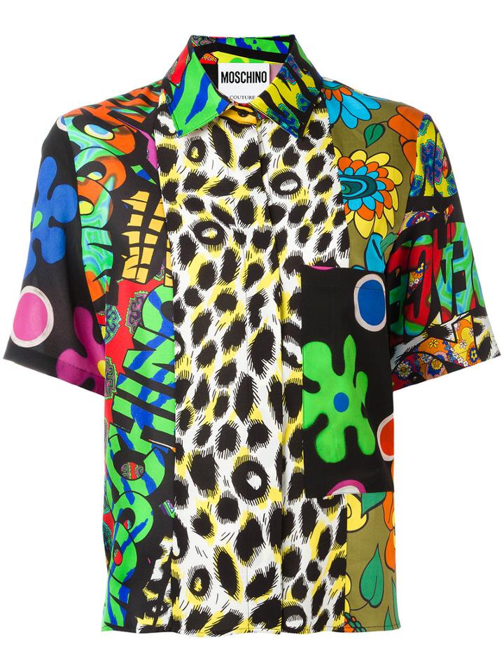 Moschino Multi Print Shirt, Women's, Size: 46, Silk