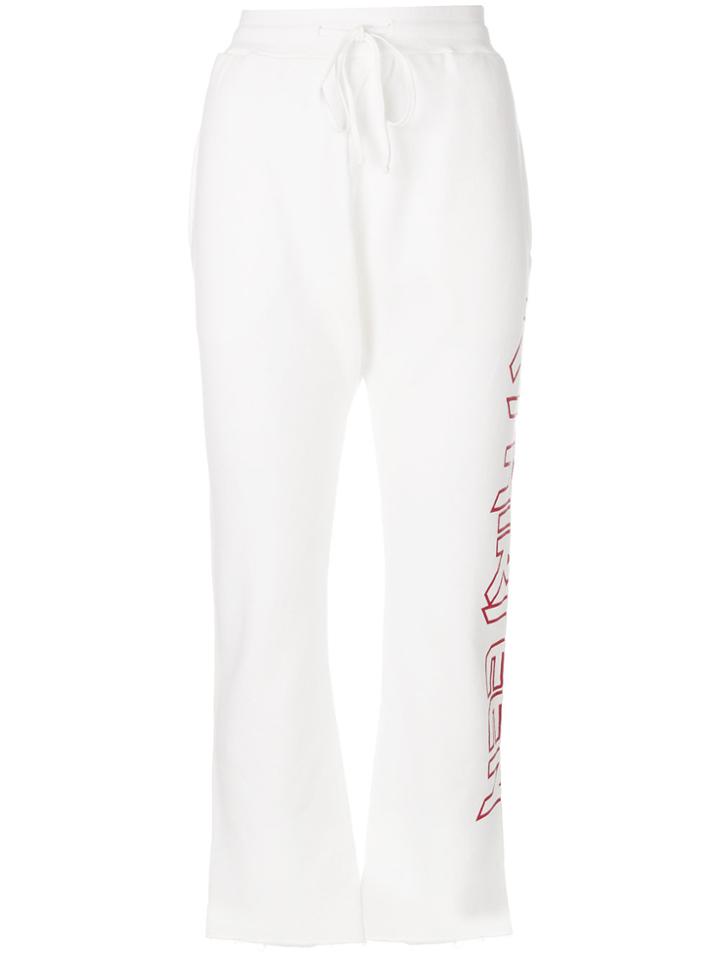 R13 Logo Cropped Track Pants - White