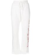 R13 Logo Cropped Track Pants - White