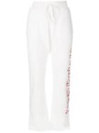 R13 Logo Cropped Track Pants - White