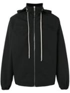 Rick Owens Drkshdw Drawstring Hooded Jacket, Men's, Size: Small, Black, Cotton/polyamide
