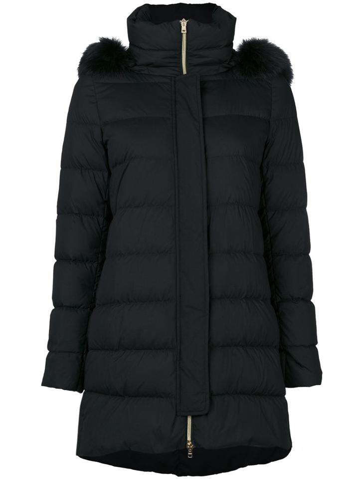Herno - Padded Coat - Women - Fox Fur/polyester - 44, Blue, Fox Fur/polyester