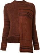 Stella Mccartney Asymmetrical Stripe Jumper, Women's, Size: 40, Red, Silk/cotton/polyamide/spandex/elastane