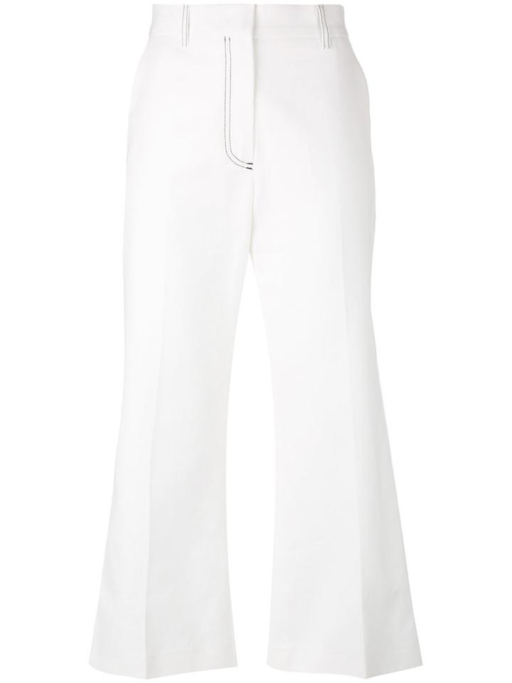 Msgm - Cropped Trousers - Women - Cotton - 44, White, Cotton