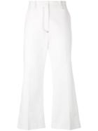 Msgm - Cropped Trousers - Women - Cotton - 44, White, Cotton